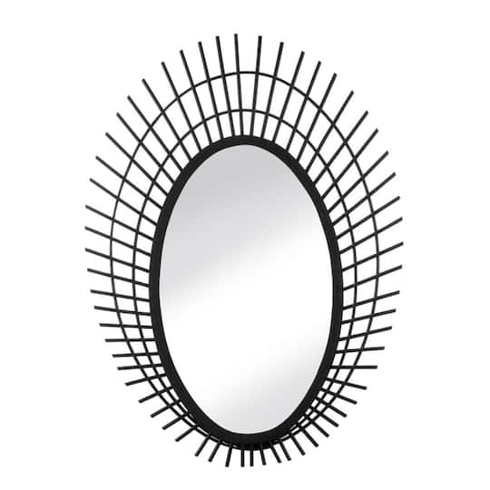 Nikki Chu Riki 36" Black Bamboo Mirror
